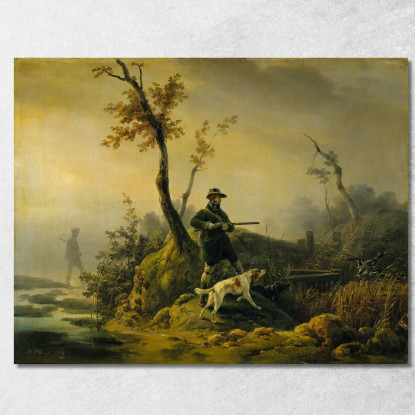 Caccia Alle Anatre Horace Vernet hvr14 quadro stampato su tela