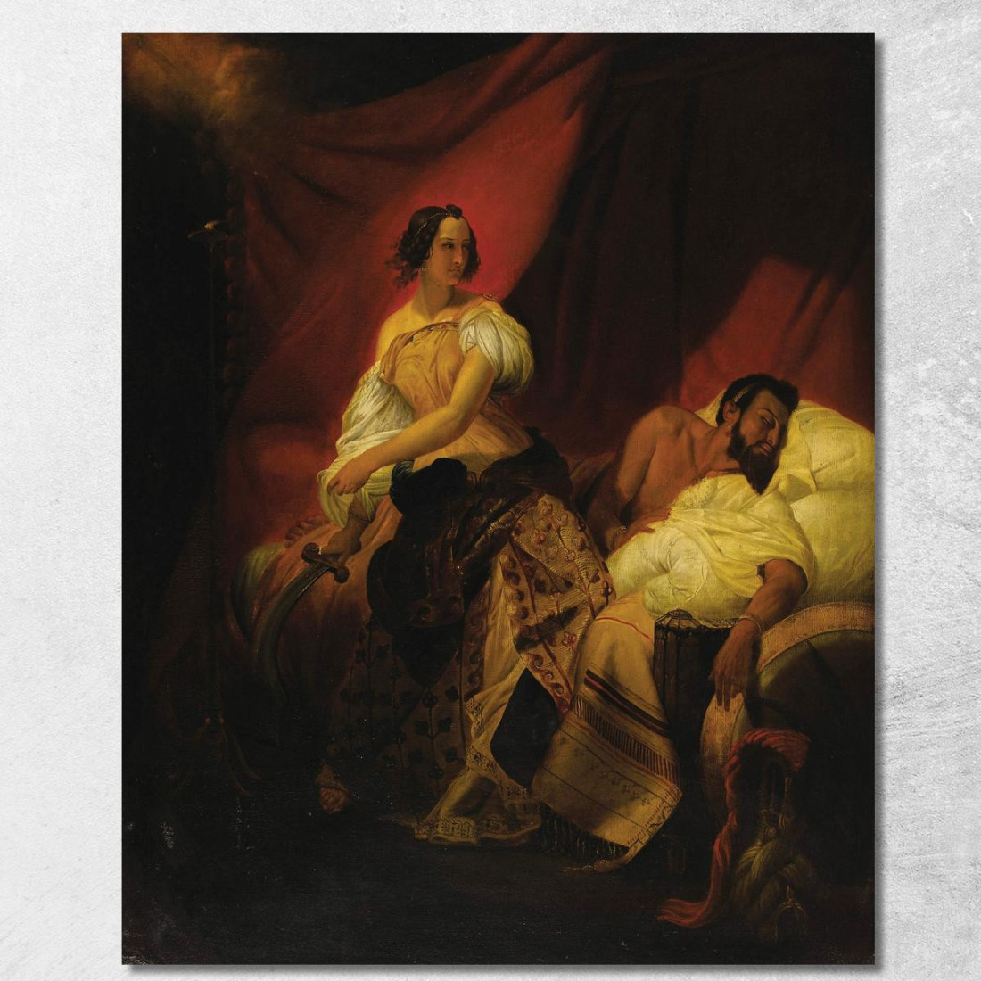 Giuditta E Oloferne Horace Vernet hvr20 quadro stampato su tela Giuditta E Oloferne Horace Vernet hvr20 quadro stampato su tela