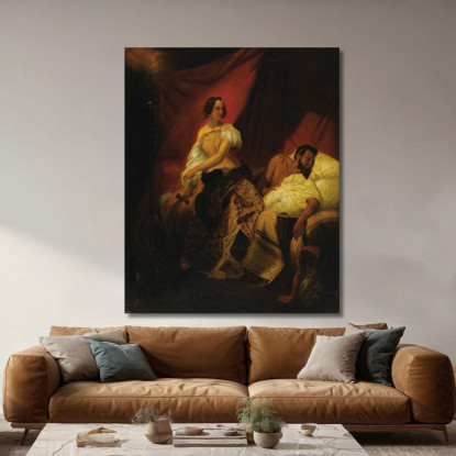 Giuditta E Oloferne Horace Vernet hvr20 quadro stampato su tela