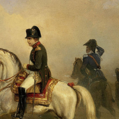 L’Imperatore Napoleone I E Il Suo Stato Maggiore A Cavallo Horace Vernet hvr21 quadro stampato su tela