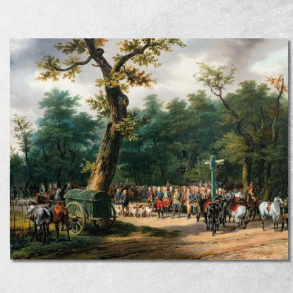 L'Ultima Caccia Di Luigi Xvi A Fontainebleau Horace Vernet hvr22 quadro stampato su tela