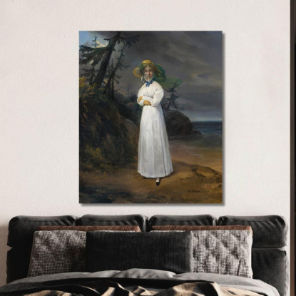 Ritratto Della Vedova Contessa Jean-Henri-Louis Greffulhe Horace Vernet hvr30 quadro stampato su tela