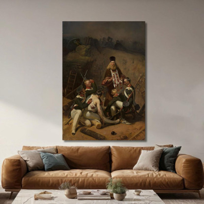Sacerdote Che Benedice I Soldati Horace Vernet hvr31 quadro stampato su tela