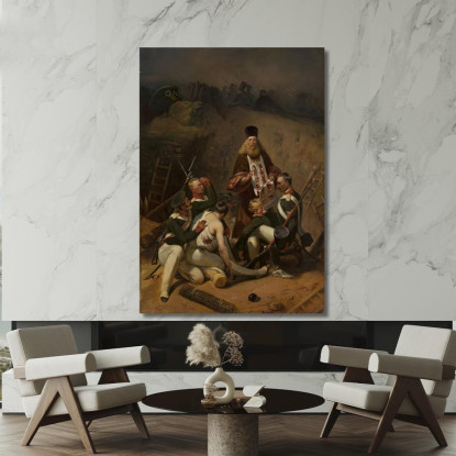 Sacerdote Che Benedice I Soldati Horace Vernet hvr31 quadro stampato su tela
