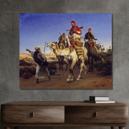 L'Artista E I Suoi Compagni In Viaggio Nel Deserto Horace Vernet hvr35 quadro stampato su tela