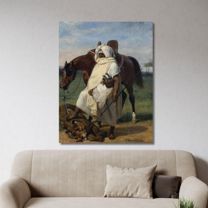 Il Cacciatore Di Leoni Horace Vernet hvr40 quadro stampato su tela