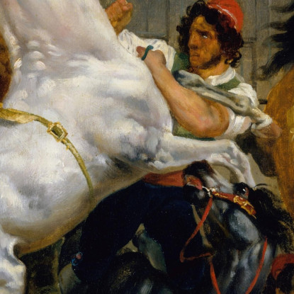 L'Inizio Della Corsa Dei Cavalli Senza Fantino Horace Vernet hvr44 quadro stampato su tela
