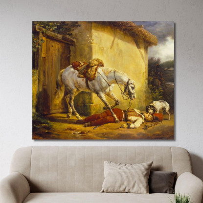 Il Trombettiere Ferito Horace Vernet hvr48 quadro stampato su tela