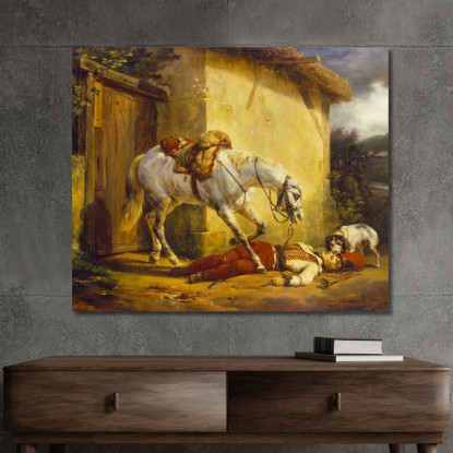 Il Trombettiere Ferito Horace Vernet hvr48 quadro stampato su tela