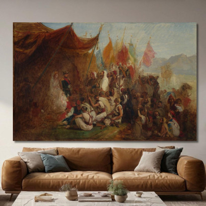 Schizzo Per 'Ricevimento Dell'Imperatore Napoleone Iii E Dell'Imperatrice Eugenia Dai Capi Cabili Ad Algeri Il 18 Settembre 186