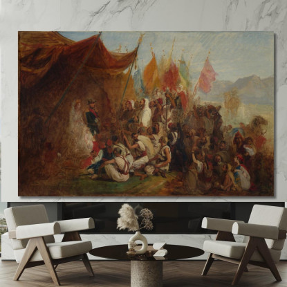 Schizzo Per 'Ricevimento Dell'Imperatore Napoleone Iii E Dell'Imperatrice Eugenia Dai Capi Cabili Ad Algeri Il 18 Settembre 186