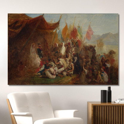 Schizzo Per 'Ricevimento Dell'Imperatore Napoleone Iii E Dell'Imperatrice Eugenia Dai Capi Cabili Ad Algeri Il 18 Settembre 186
