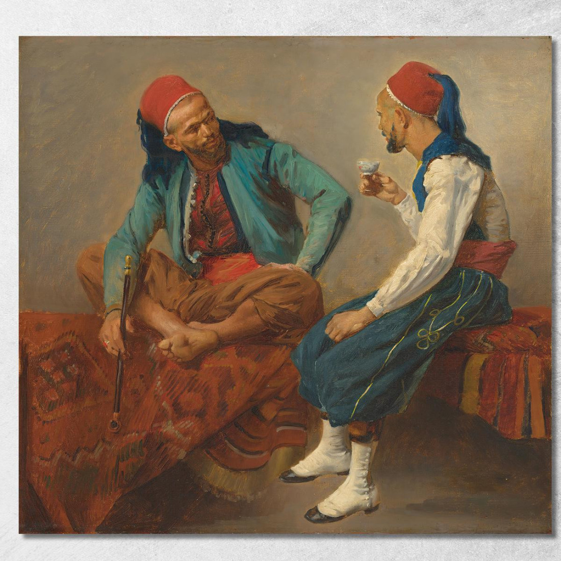 Due Nordafricani Che Conversano Isidore Pils ipl27 quadro stampato su tela Due Nordafricani Che Conversano Isidore Pils ipl27 quadro stampato su tela