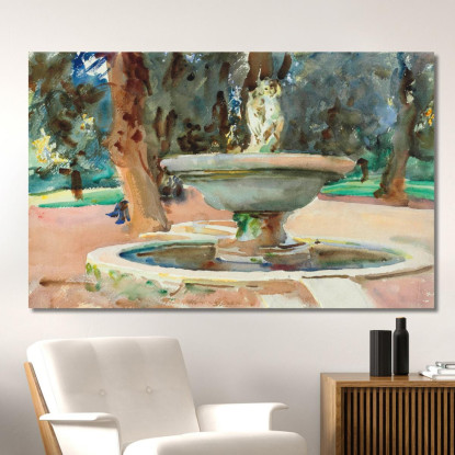 Fontana Dei Pupazzi Villa Borghese Rome John Singer Sargent jss78 quadro stampato su tela