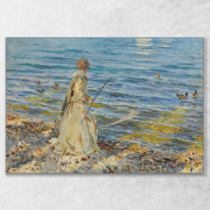 Ragazza Che Pesca John Singer Sargent jss91 quadro stampato su tela