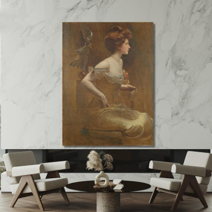 Signora Thomas Hastings John White Alexander jwa12 quadro stampato su tela