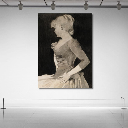 Silhouette Di Una Giovane Ragazza John White Alexander jwa21 quadro stampato su tela