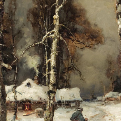 Verso Casa Attraverso Una Foresta Invernale Julius Sergius Klever jsk11 quadro stampato su tela