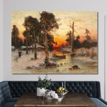 Ritorno A Casa Al Tramonto Julius Sergius Klever jsk15 quadro stampato su tela