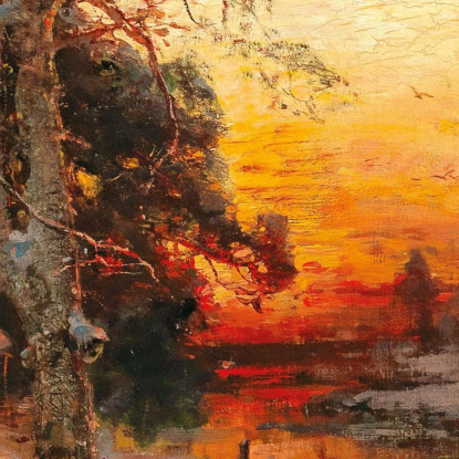 Ritorno A Casa Al Tramonto Julius Sergius Klever jsk15 quadro stampato su tela