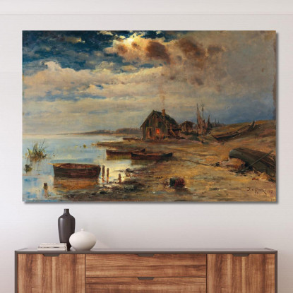 Scena Al Crepuscolo Sulla Costa Baltica Julius Sergius Klever jsk17 quadro stampato su tela