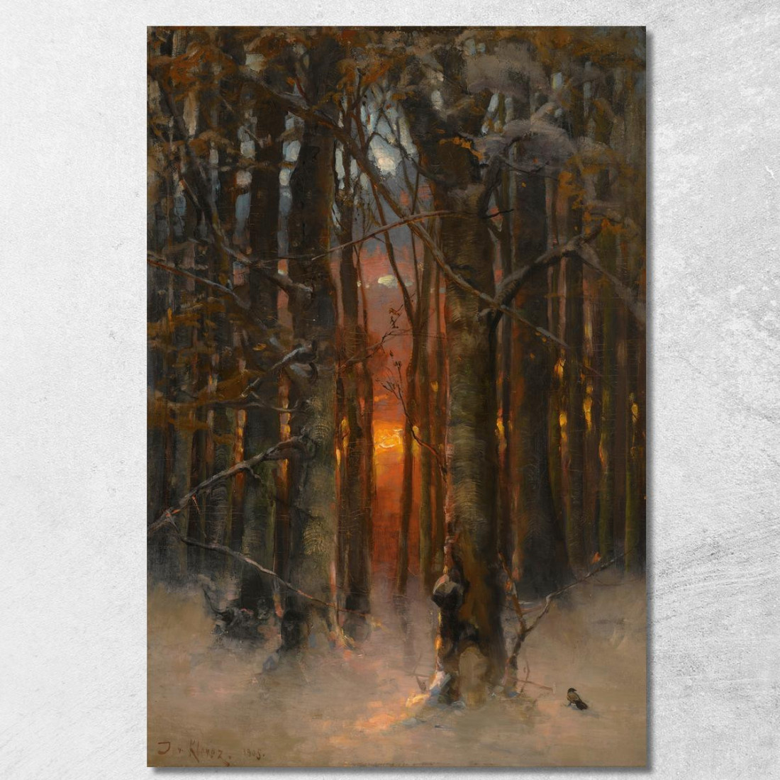 Tramonto Tra Gli Alberi Julius Sergius Klever jsk18 quadro stampato su tela Tramonto Tra Gli Alberi Julius Sergius Klever jsk18 quadro stampato su tela