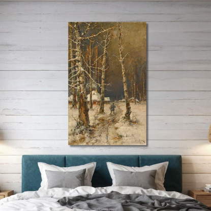 Viaggiatore Nella Neve Julius Sergius Klever jsk23 quadro stampato su tela