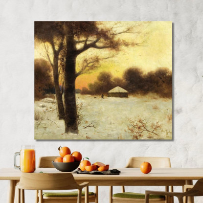 Casetta Invernale Julius Sergius Klever jsk24 quadro stampato su tela