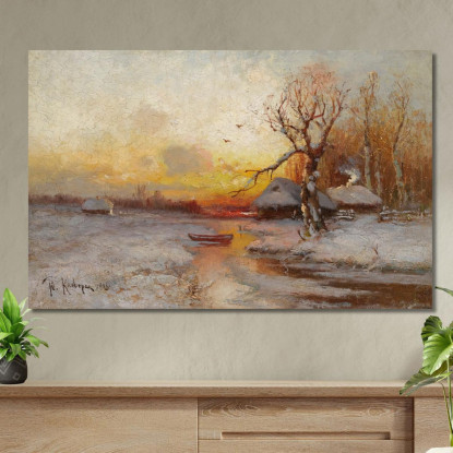 Tramonto Invernale Julius Sergius Klever jsk29 quadro stampato su tela