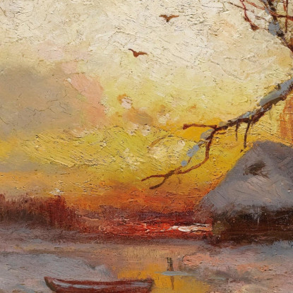 Tramonto Invernale Julius Sergius Klever jsk29 quadro stampato su tela