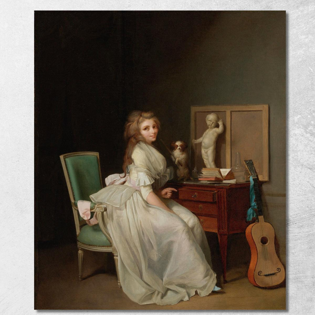 Donna In Abito Bianco Seduta Alla Sua Scrivania Louis Léopold Boilly llb14 quadro stampato su tela Donna In Abito Bianco Seduta Alla Sua Scrivania Louis Léopold Boilly llb14 quadro stampato su tela