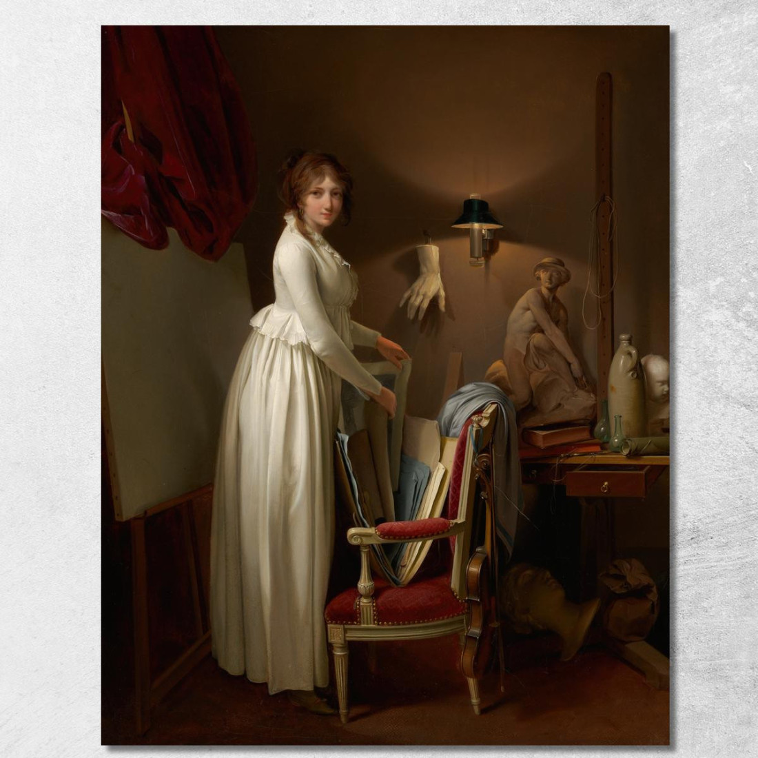 La Moglie Dell'Artista Nel Suo Studio Louis Léopold Boilly llb50 quadro stampato su tela La Moglie Dell'Artista Nel Suo Studio Louis Léopold Boilly llb50 quadro stampato su tela