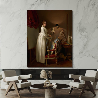 La Moglie Dell'Artista Nel Suo Studio Louis Léopold Boilly llb50 quadro stampato su tela