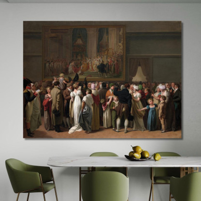 Il Pubblico Che Osserva La "Incoronazione" Di David Al Louvre Louis Léopold Boilly llb62 quadro stampato su tela