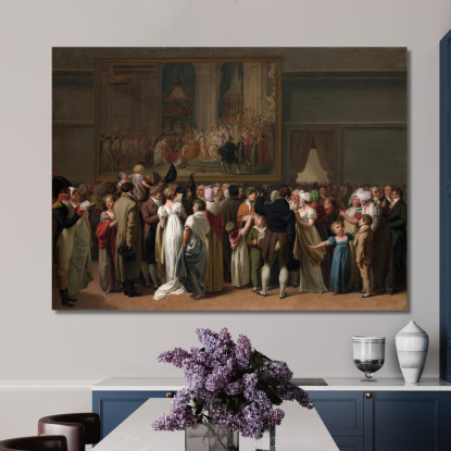 Il Pubblico Che Osserva La "Incoronazione" Di David Al Louvre Louis Léopold Boilly llb62 quadro stampato su tela