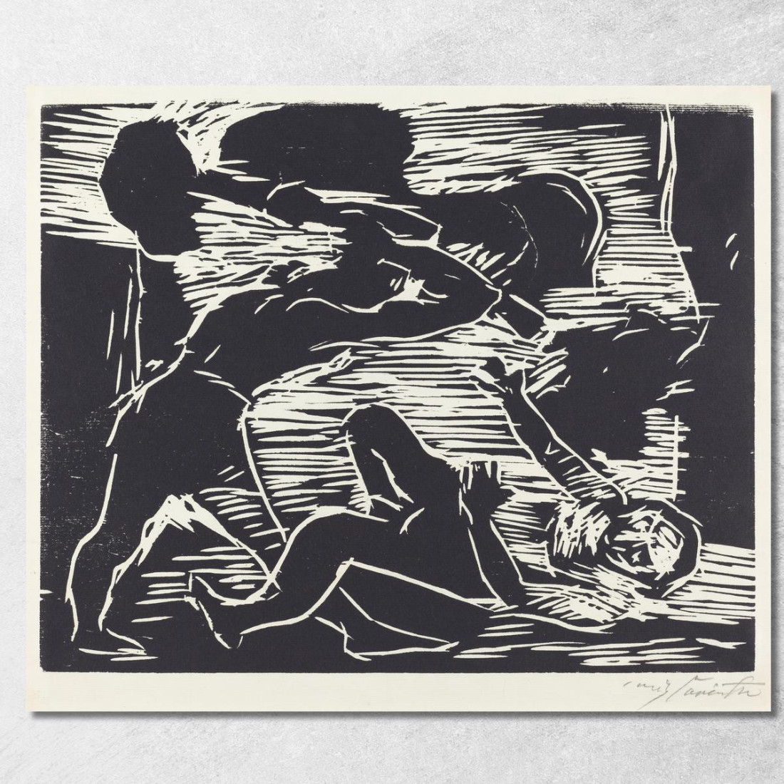 Caïn Et Abel - Le Fratricide Lovis Corinth lcr7 tableau impression sur toile Caïn Et Abel - Le Fratricide Lovis Corinth lcr7 tableau impression sur toile