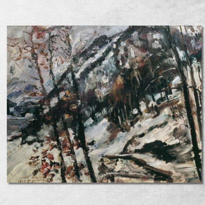 Le Herzogstand Au Walchensee Sous La Neige Lovis Corinth lcr14 tableau impression sur toile