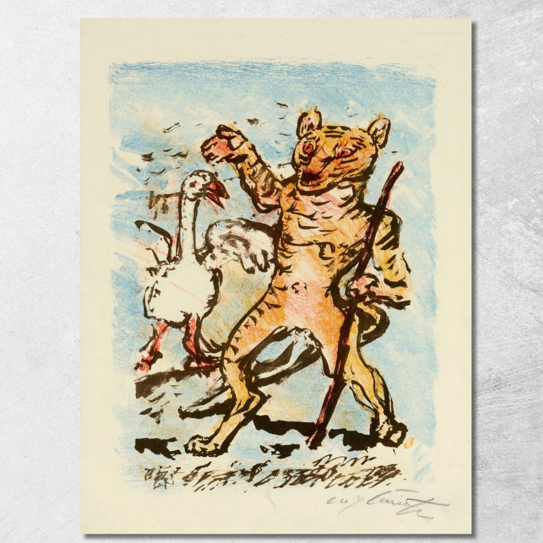 Le Chat Hinze Et Une Oie Chantante Lovis Corinth lcr15 tableau impression sur toile Le Chat Hinze Et Une Oie Chantante Lovis Corinth lcr15 tableau impression sur toile