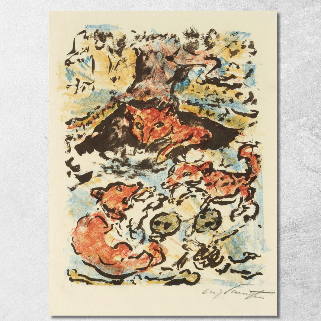 La Renarde Ermelyn Avec Ses Enfants Dans Le Terrier Malepartus Lovis Corinth lcr21 tableau impression sur toile La Renarde Ermelyn Avec Ses Enfants Dans Le Terrier Malepartus Lovis Corinth lcr21 tableau impression sur toile