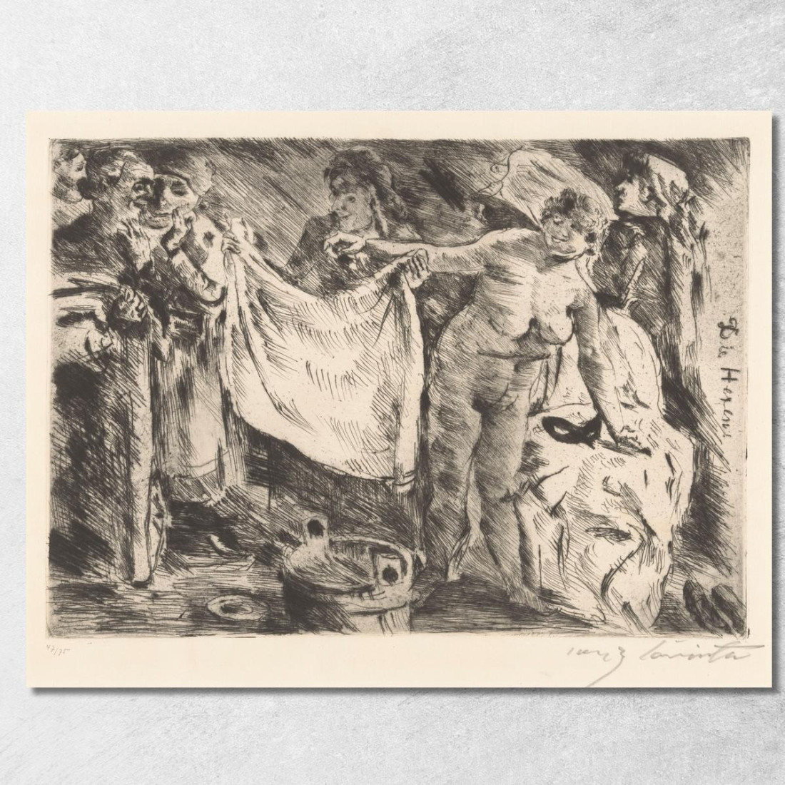 Groupe De Femmes Dont Une Nue Et Une Autre Tenant Un Drap Levé Lovis Corinth lcr37 tableau impression sur toile Groupe De Femmes Dont Une Nue Et Une Autre Tenant Un Drap Levé Lovis Corinth lcr37 tableau impression sur toile