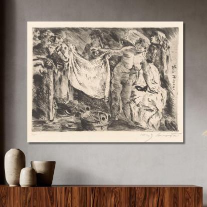 Groupe De Femmes Dont Une Nue Et Une Autre Tenant Un Drap Levé Lovis Corinth lcr37 tableau impression sur toile