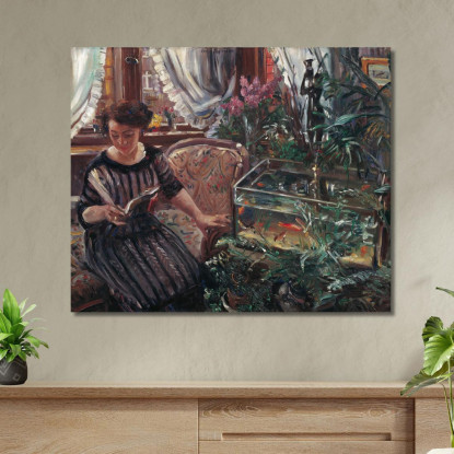 Dame Au Bassin Aux Poissons Rouges Lovis Corinth lcr50 tableau impression sur toile