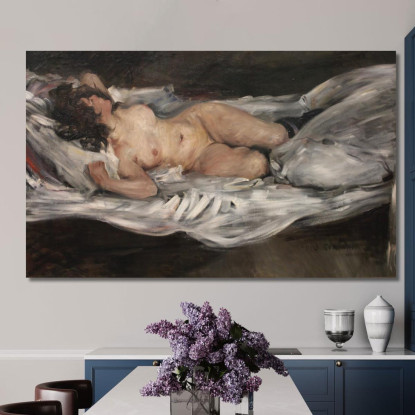 Nu Féminin Allongé - Kunsthalle Bremen - 1899 Lovis Corinth lcr57 tableau impression sur toile