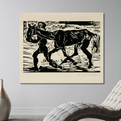 Homme Et Cheval Lovis Corinth lcr60 tableau impression sur toile