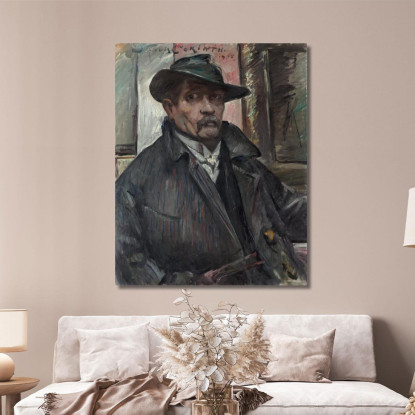 Autoportrait Avec Chapeau Et Manteau Lovis Corinth lcr86 tableau impression sur toile