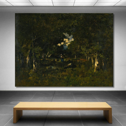Boscaiola In Una Radura Narcisse-Virgile Diaz de La Peña nvd10 quadro stampato su tela