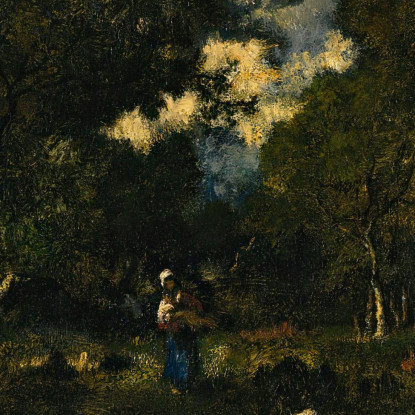 Boscaiola In Una Radura Narcisse-Virgile Diaz de La Peña nvd10 quadro stampato su tela
