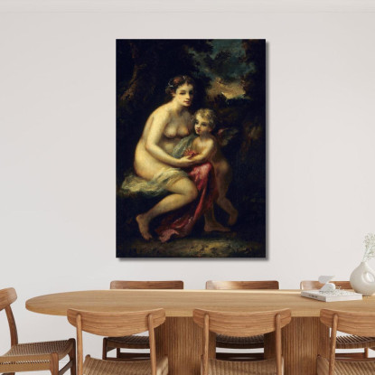 L'Educazione Di Cupido Narcisse-Virgile Diaz de La Peña nvd18 quadro stampato su tela