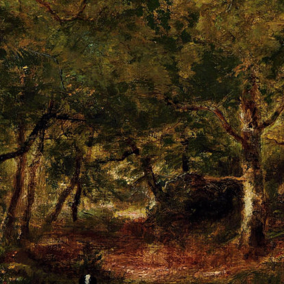 Bambino E Cani Da Caccia Nella Foresta Narcisse-Virgile Diaz de La Peña nvd19 quadro stampato su tela