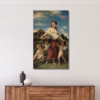Flora Colta Dall'Amore O L'Innocenza In Pericolo Narcisse-Virgile Diaz de La Peña nvd26 quadro stampato su tela